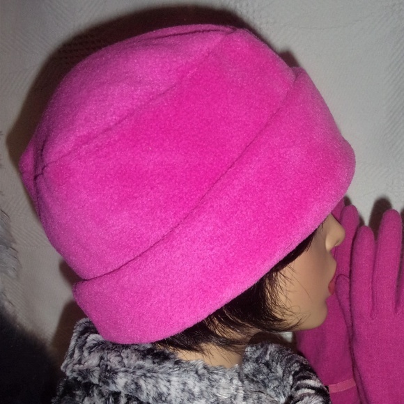 Pink Polyester Velour Cap - Picture 2 of 4